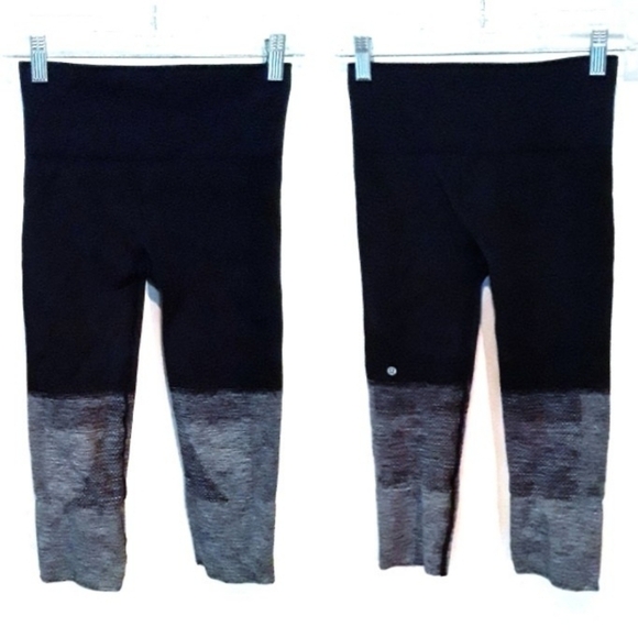 Lululemon Black & Grey Capris Leggings - Picture 1 of 4